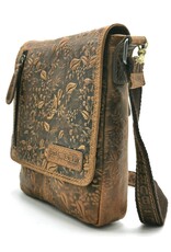 HillBurry Leather bags - HillBurry Shoulder Bag with Cover and Embossed Leaves