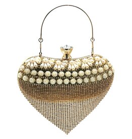 Trukado Gala Purse - Evening Purse Heart Gold with Strasse