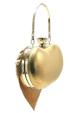 Trukado Modieuze tassen - Gala Tasje - Avondtasje Hart Goud met Strass