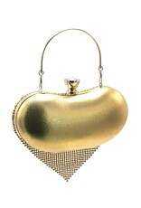 Trukado Modieuze tassen - Gala Tasje - Avondtasje Hart Goud met Strass
