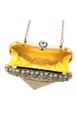 Trukado Fashion bags - Gala Purse - Evening Purse Heart Gold with Strasse