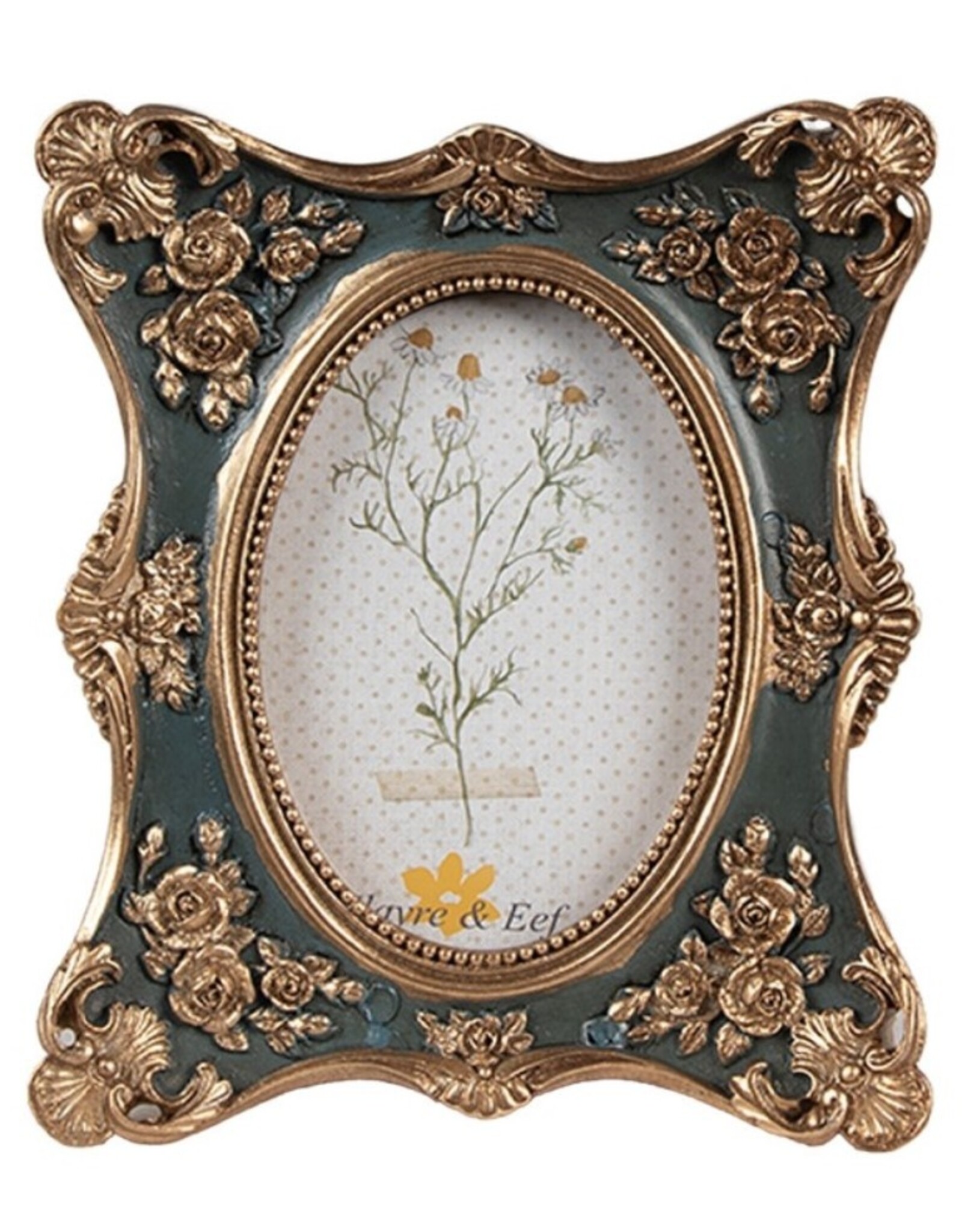 C&E Miscellaneous - Decorative Golden-Green Mini Photoframe in Classic Style