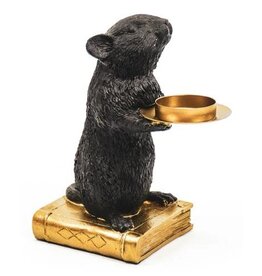 Trukado Candlestick Black Mose on Golden Book 17cm