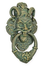 Trukado Giftware & Lifestyle -  Cast Iron Davil Face Knocker Patina green