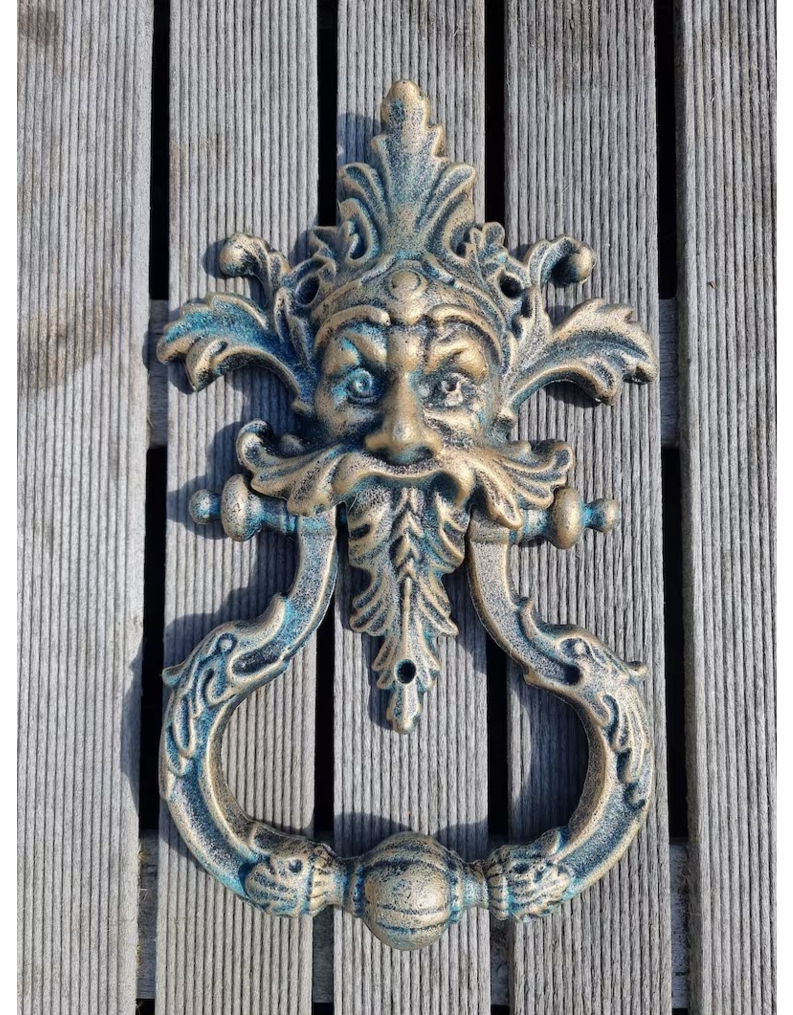 Trukado Giftware & Lifestyle - Gietijzeren  Keltisch Gezicht Deurklopper 33cm Patina