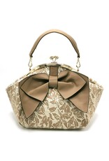 Rachel Vintage bags Retro bags - Handbag with Bow Victorian Style beige