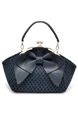 Rachel Vintage tassen Retro tassen - Handtas met Strik Victoriaanse Stijl blauw