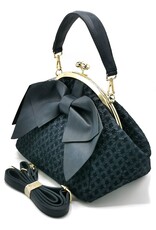 Rachel Vintage bags Retro bags - Handbag with Bow Victorian Style blue