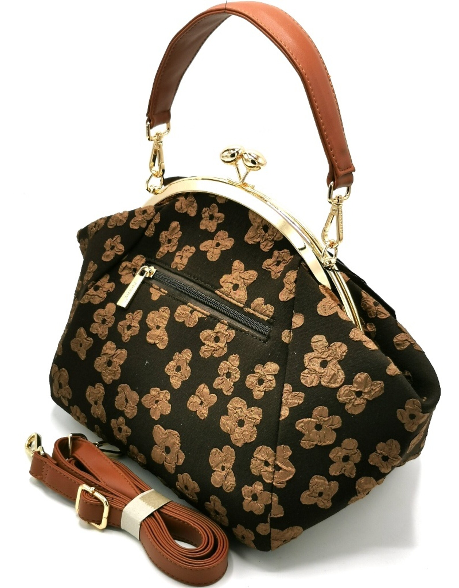 Rachel Vintage bags Retro bags - Handbag with Bow Victorian Style brown