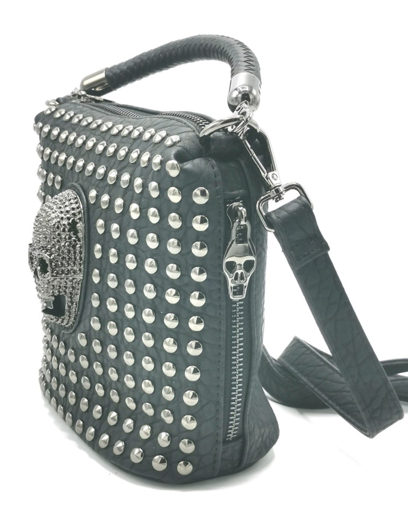 Dark Desire Gothic tassen Steampunk tassen - Gothic Schoudertasje met Metalen Schedel en Studs