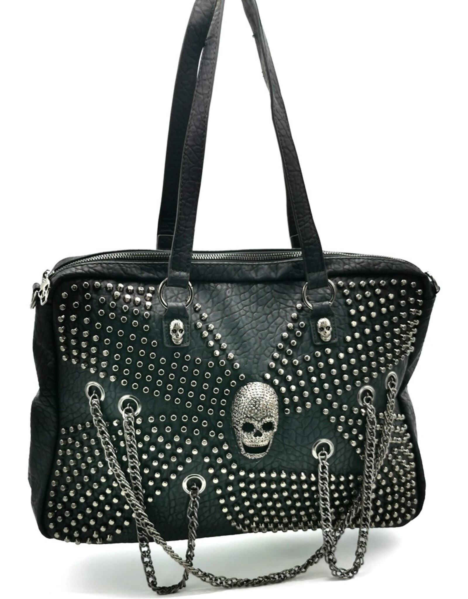 Trukado Gothic bags Steampunk bags - Gothic Shoulder Bag with Metal Skull and Chains