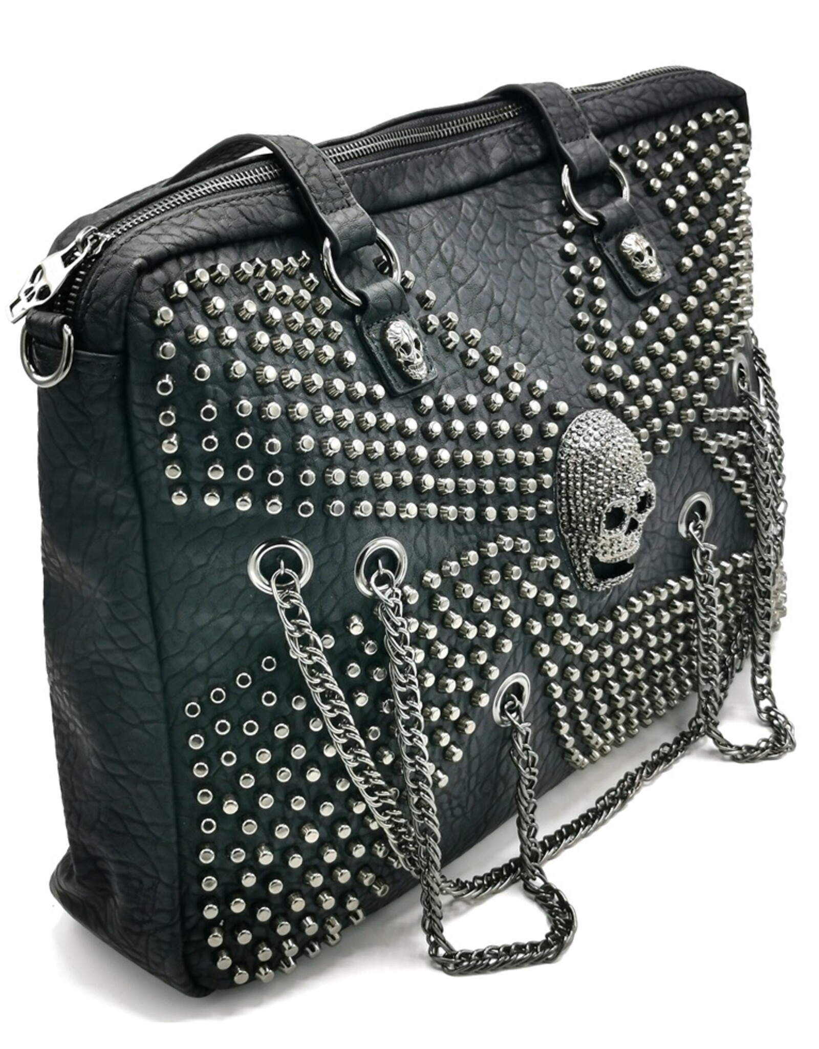 Trukado Gothic bags Steampunk bags - Gothic Shoulder Bag with Metal Skull and Chains