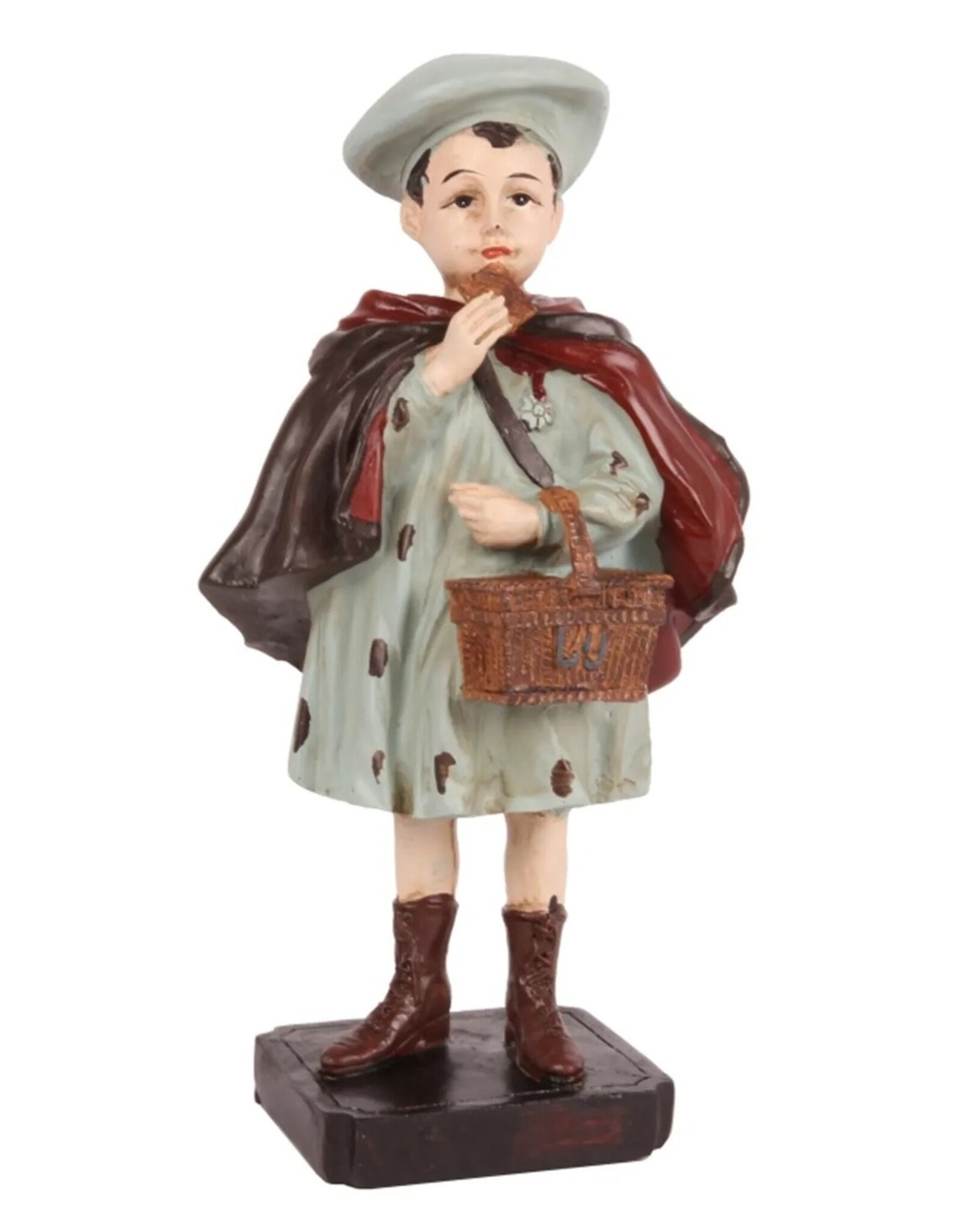 DS Giftware Beelden Collectables - Brocante Beeldje Jongen met Mand 26cm