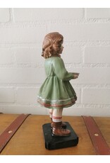 C&E Giftware Beelden Collectables - Brocante Beeldje Meisje met Schaal  21cm