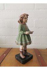 C&E Giftware Beelden Collectables - Brocante Beeldje Meisje met Schaal  21cm