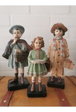 C&E Giftware Beelden Collectables - Brocante Beeldje Meisje met Schaal  21cm