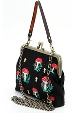 Trukado Retro bags  Vintage bags - Mushrooms Vintage Kisslock Frame Bag Embroidered in canvas