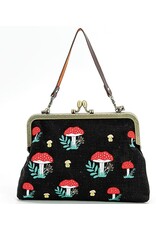 Trukado Retro tassen Vintage tassen - Paddenstoelen Vintage Kusslot Tas  Geborduurd op canvas