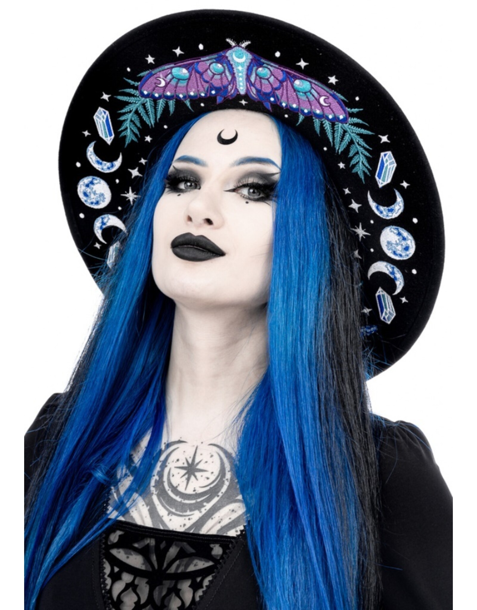 Restyle Gothic and Steampunk accessories - Enchanted Forest Hat Embroidered