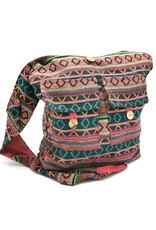 Trukado Fashion bags - Hobo bag Woven Fabric with Ethnic Pattern Rose