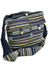 Trukado Fashion bags - Hobo bag Woven Fabric with Ethnic Pattern Blue