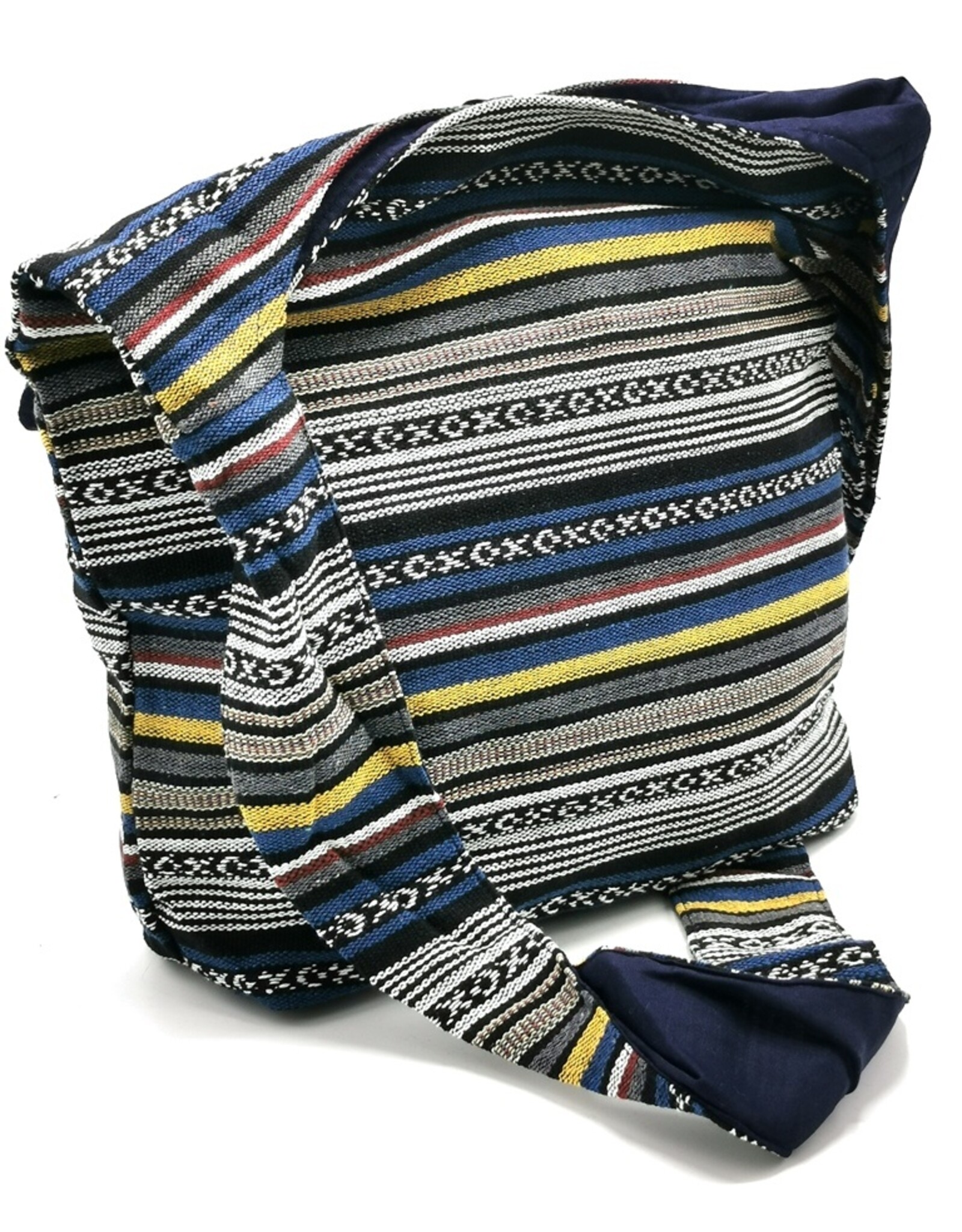 Trukado Fashion bags - Hobo bag Woven Fabric with Ethnic Pattern Blue