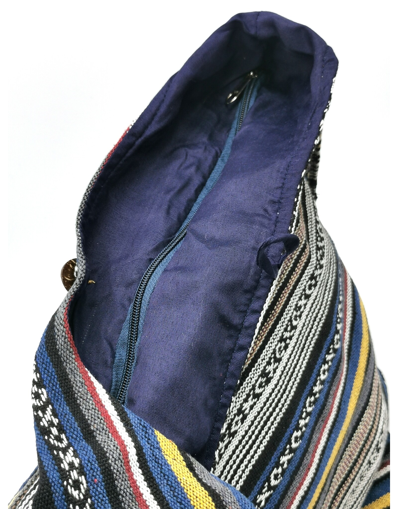 Trukado Fashion bags - Hobo bag Woven Fabric with Ethnic Pattern Blue