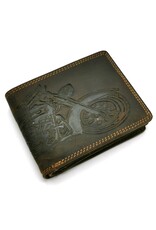 HillBurry Leren Portemonnees -   Hütmann Leren Portemonnee met reliëf Motor vintage