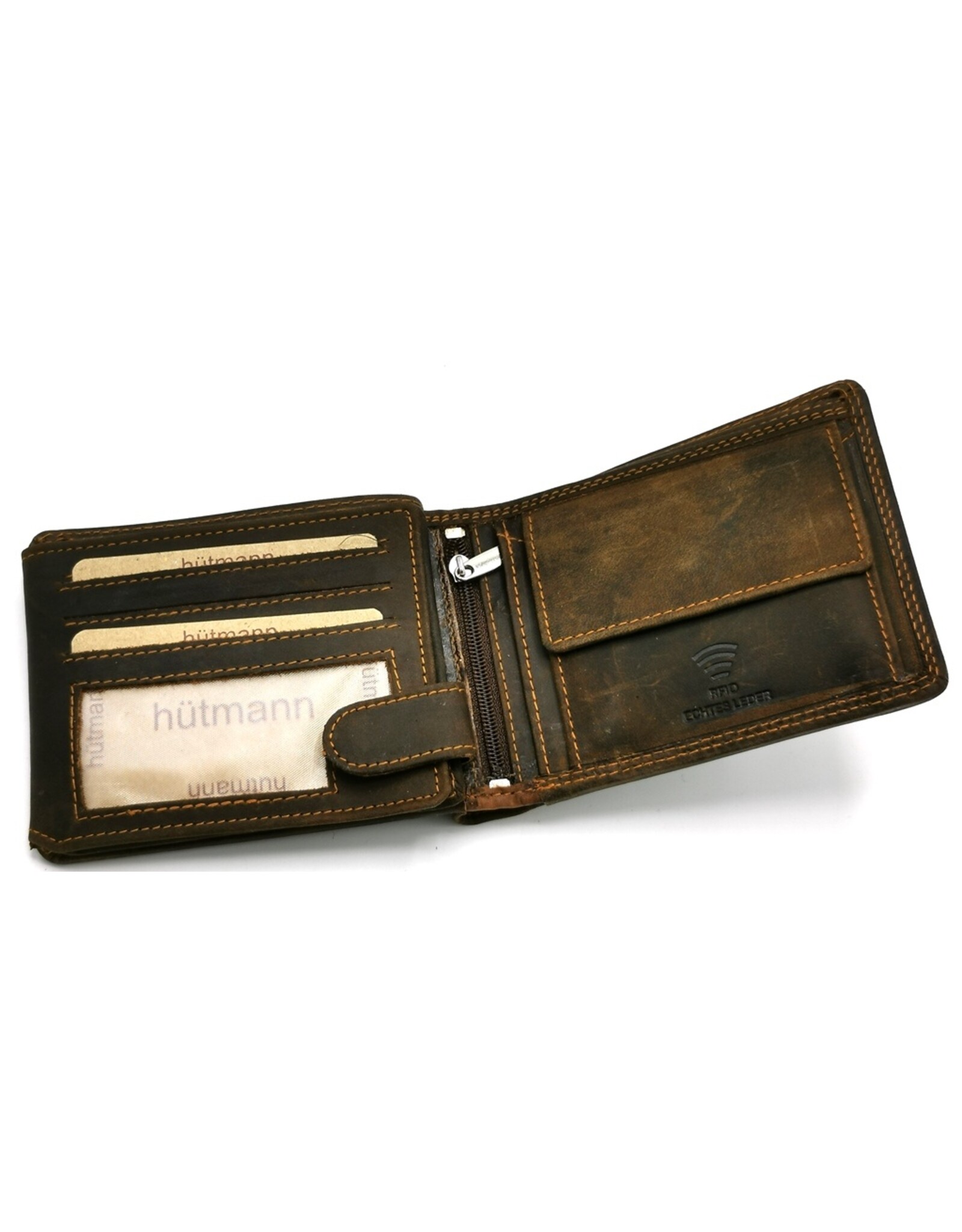 HillBurry Leather Wallets -  Hütmann Leather wallet with embossed motorbike  vintage