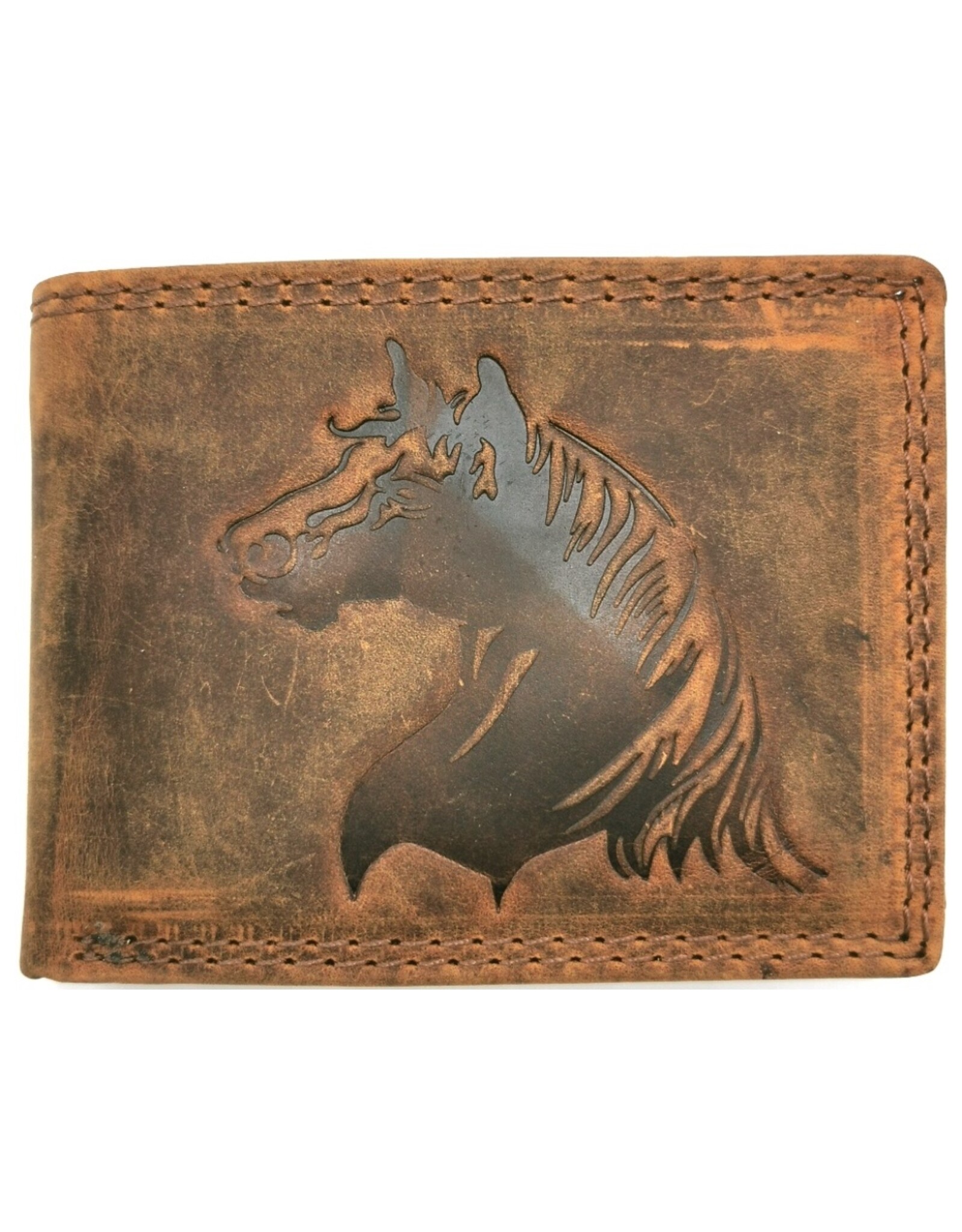 Leather Fox Leather Wallets - Leather wallet with Horse head (horizontal)