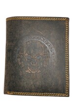 Leather Fox Leather Statement Wallets -  Leather Wallet with Skull