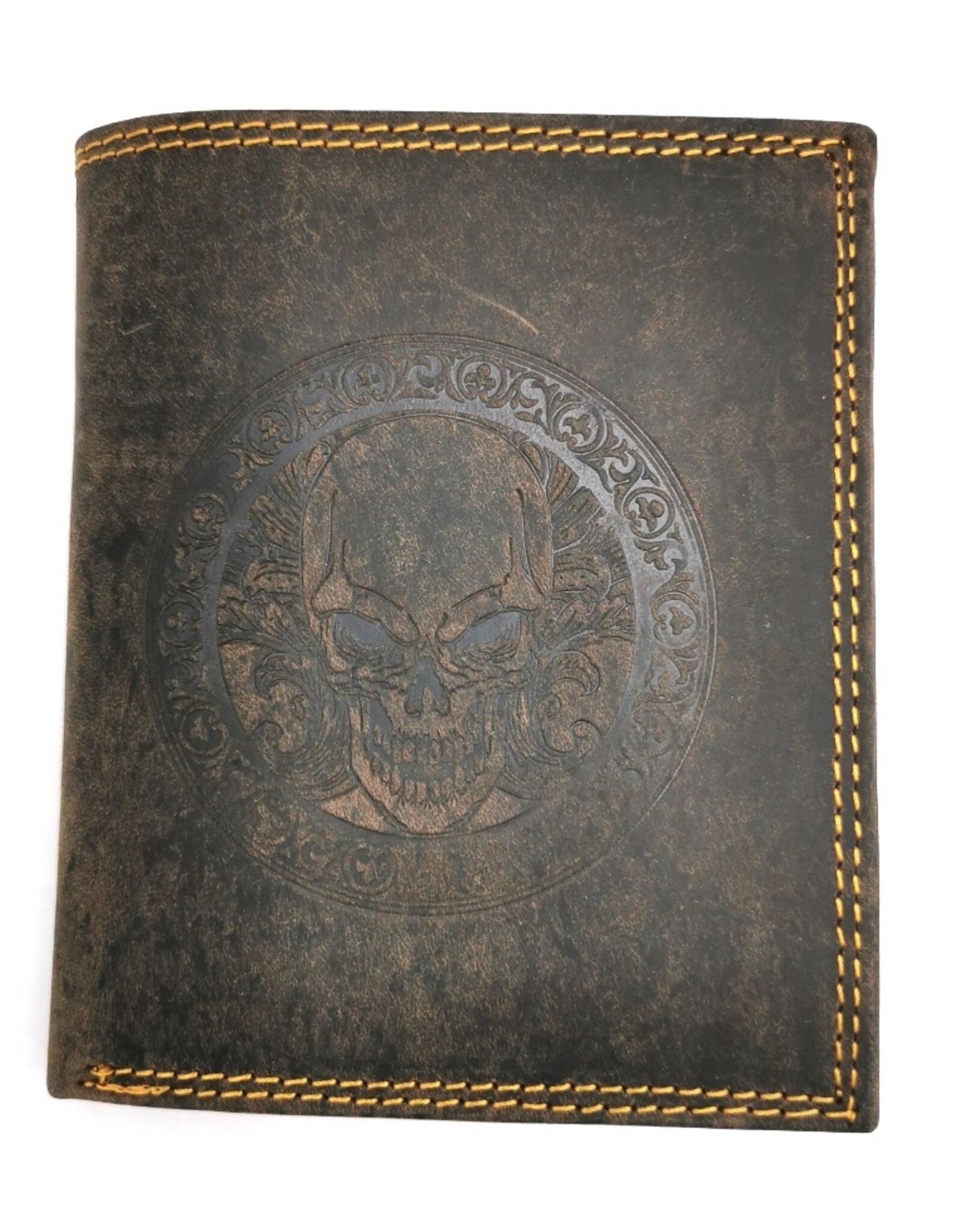 Leather Fox Leather Statement Wallets -  Leather Wallet with Skull