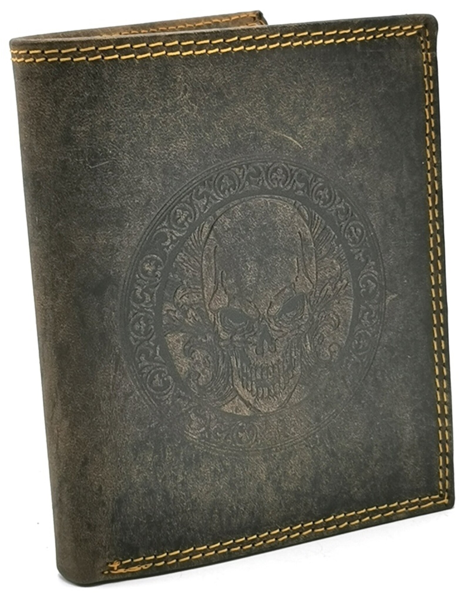 Leather Fox Leather Statement Wallets -  Leather Wallet with Skull