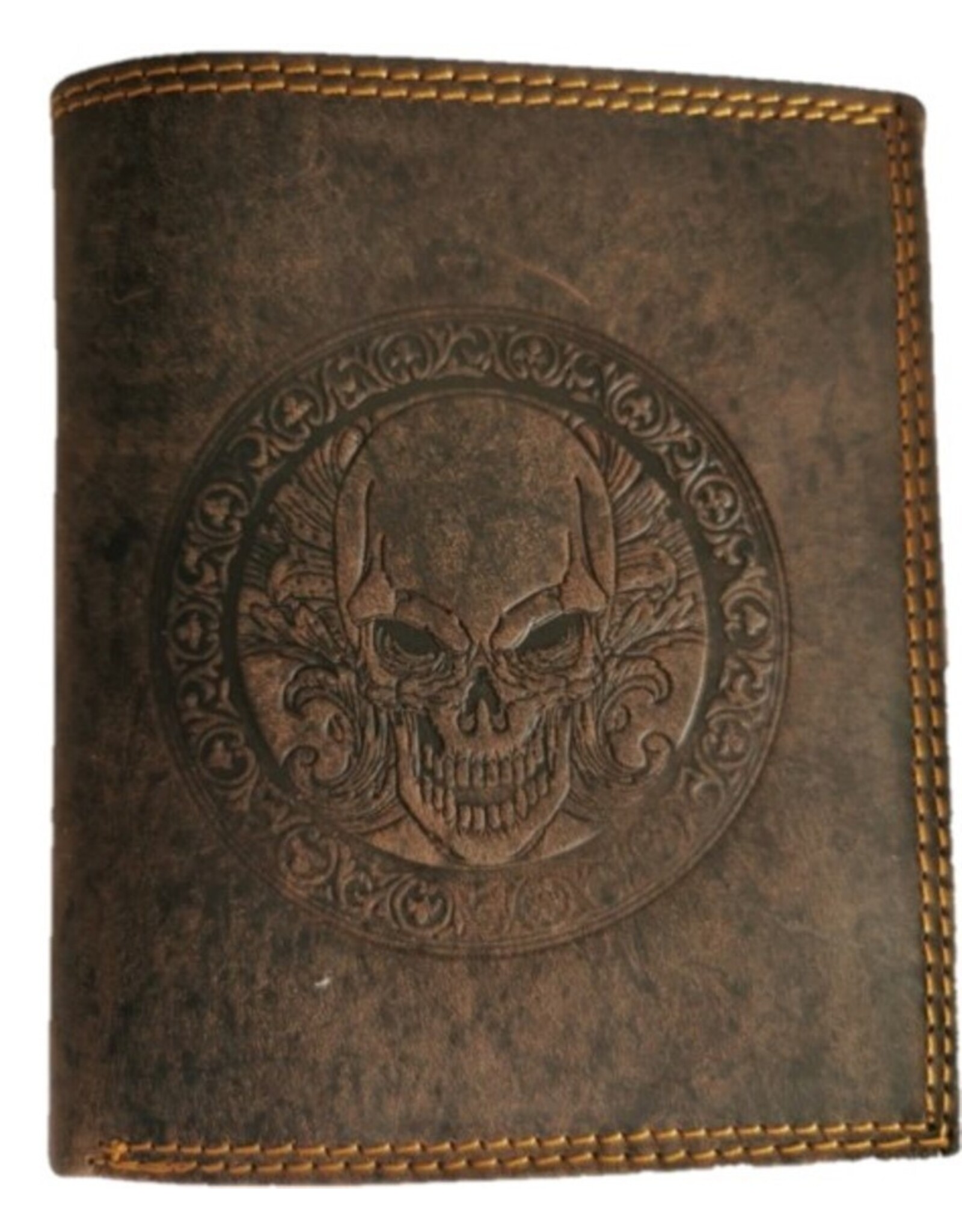 Leather Fox Leather Statement Wallets -  Leather Wallet with Skull