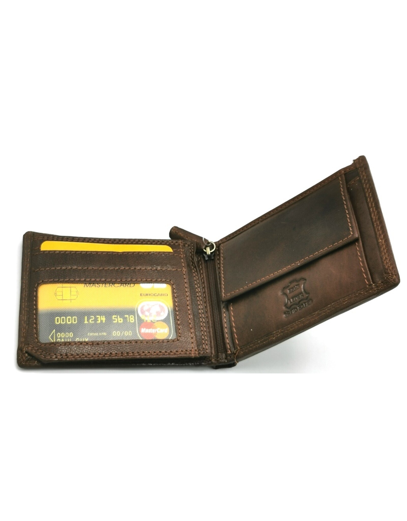 Leather Fox Leren Portemonnees - Leren Portemonnee met reliëf Wolf en Moon