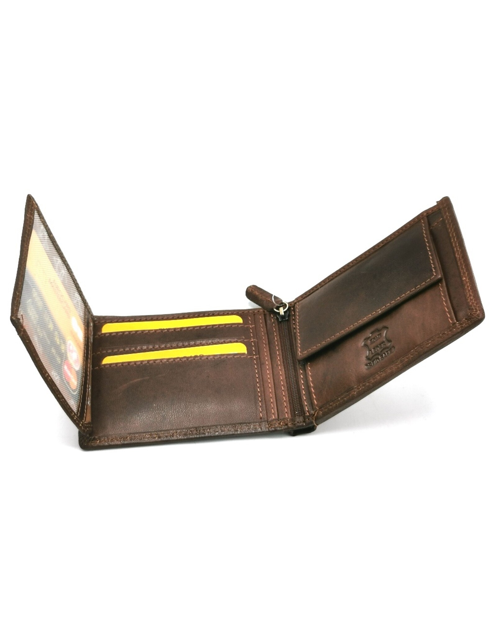 Leather Fox Leather Wallets - Leather Wallet with embossed Wolf and Maan