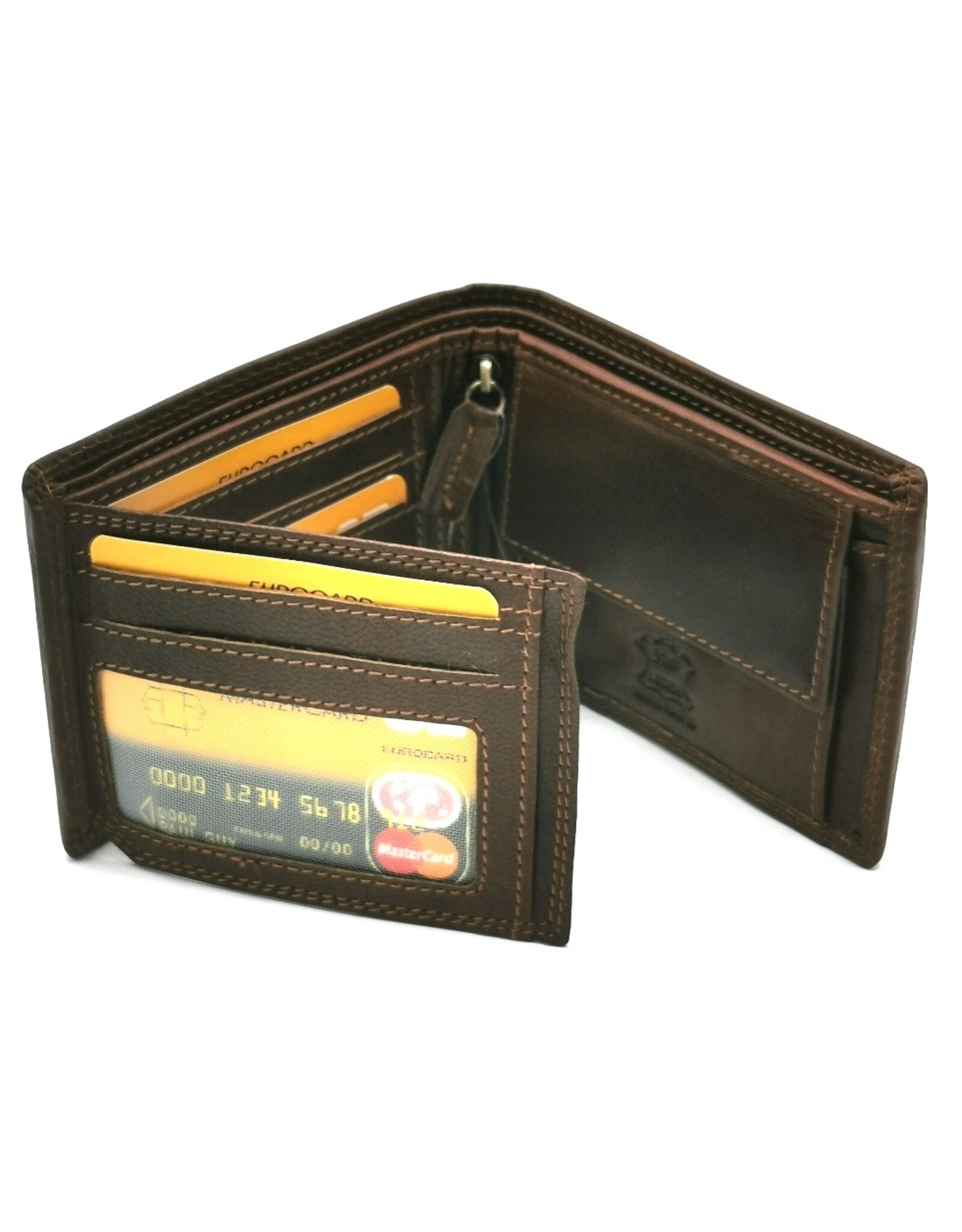 Leather Fox Leren Portemonnees - Leren Portemonnee met reliëf Wolf en Moon