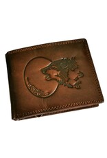 Leather Fox Leather Wallets - Leather Wallet with embossed Wolf and Maan