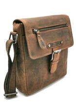 HillBurry Leather bags - Hillburry leather shoulder bag with buckle tan