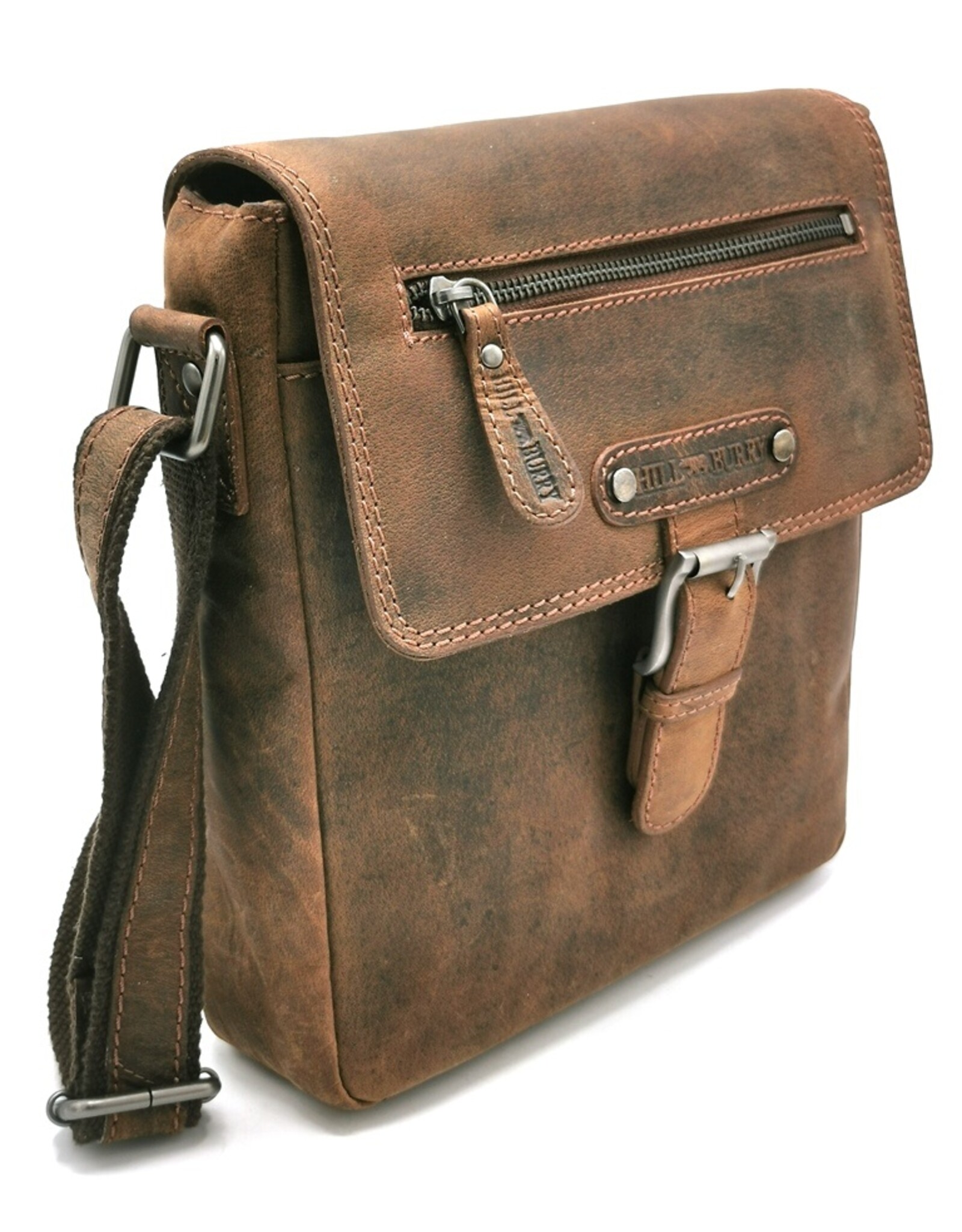 HillBurry Leather bags - Hillburry leather shoulder bag with buckle tan