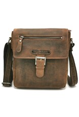 HillBurry Leather bags - Hillburry leather shoulder bag with buckle tan