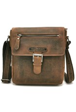 HillBurry Leather bags - Hillburry leather shoulder bag with buckle tan