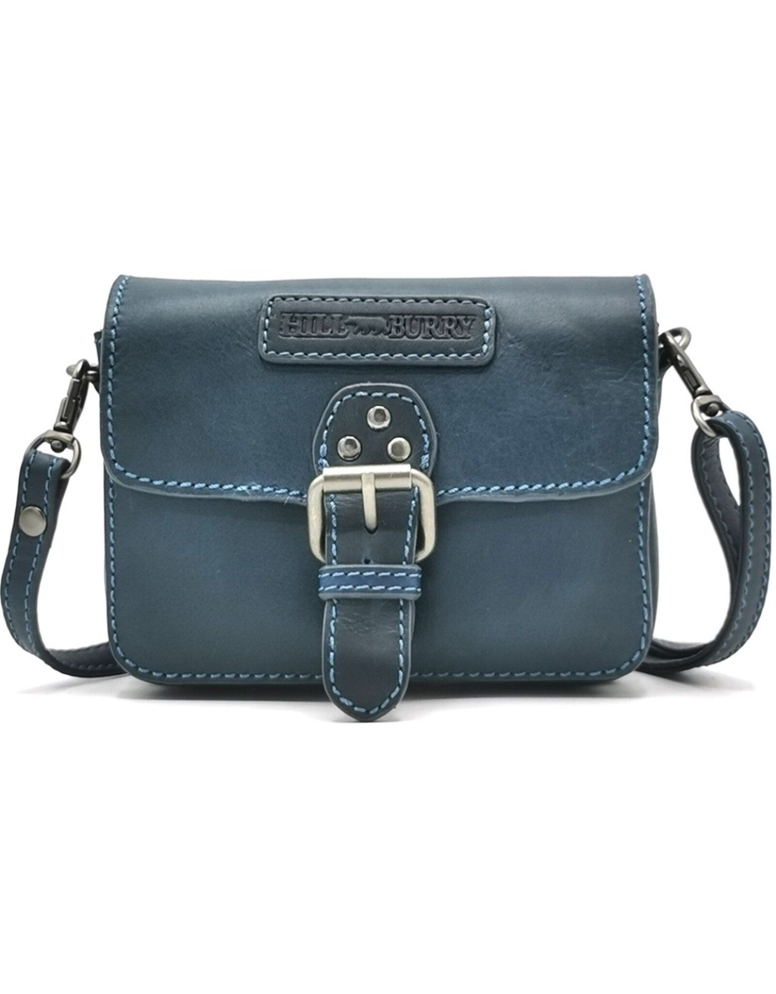 HillBurry Leather bags - HillBurry Leather Shoulder bag with buckle blue