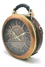Trukado Fantasy tassen - Steampunk Klok  tas met echt werkende klok bruin