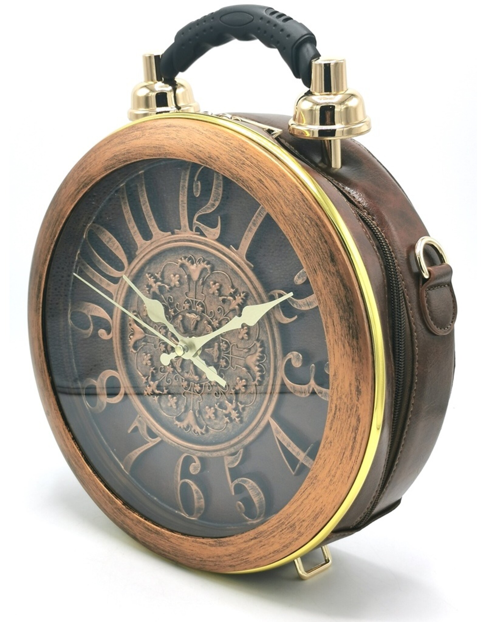 Trukado Fantasy tassen - Steampunk Klok  tas met echt werkende klok bruin