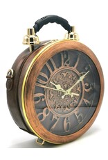 Trukado Fantasy tassen - Steampunk Klok  tas met echt werkende klok bruin