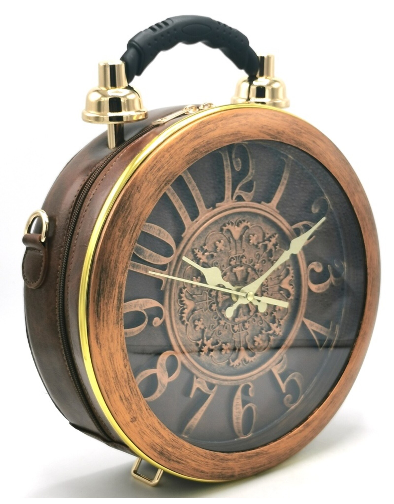 Trukado Fantasy tassen - Steampunk Klok  tas met echt werkende klok bruin