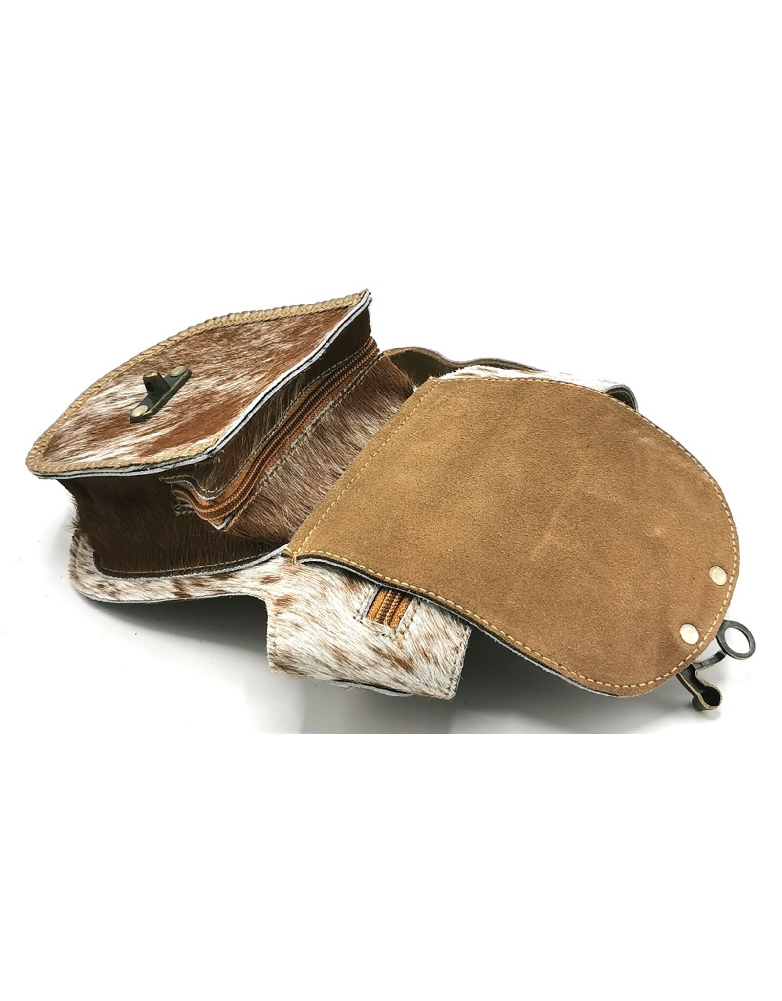 Trukado Leather Festival bags, waist bags and belt bags - Cowhide waist bag with Shells and hook