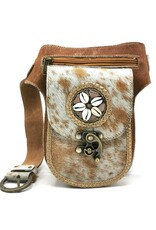 Trukado Small leather bags, cluches and more - Cowhide Hipbag with Shells and Vintage Hook Indian