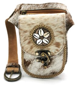 Trukado Cowhide fanny pack with hook Festival bag Ibiza Style